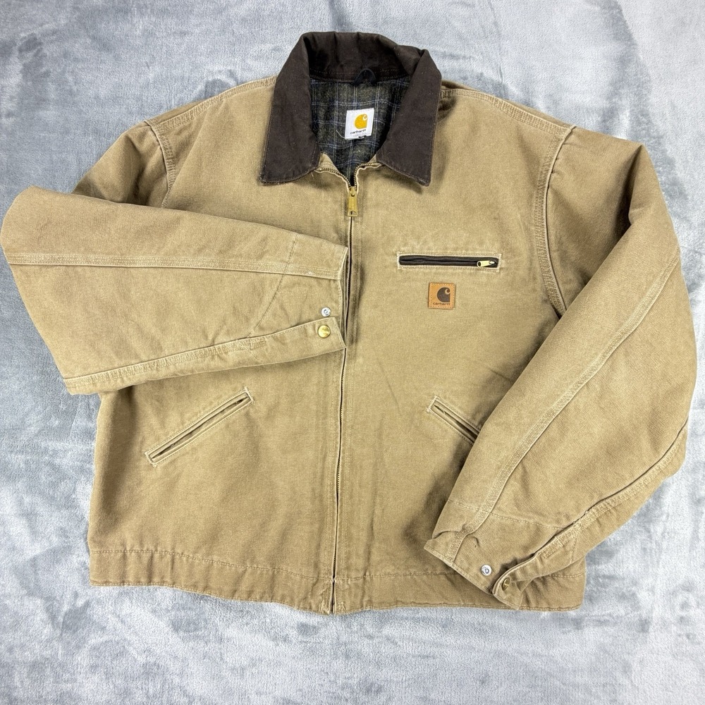 Vintage 2004 Carhartt J97 FRB Detroit Jacket XL Brown Blanket Lined